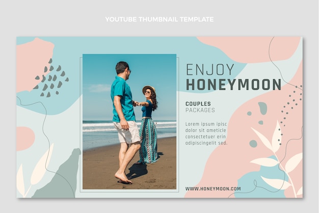 Free Vector hand drawn honeymoon youtube thumbnail