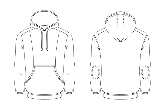 Free Vector hand drawn hoodie  outline illustration