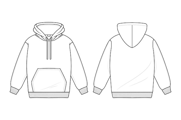 Hand drawn hoodie  outline illustration