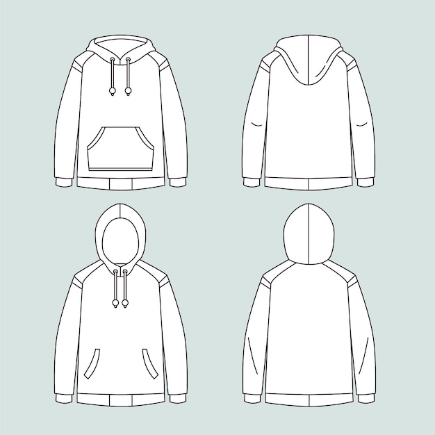 Hand drawn hoodie outline illustration