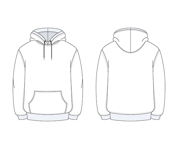 Hand drawn hoodie outline illustration