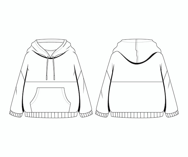 Free Vector hand drawn hoodie outline illustration