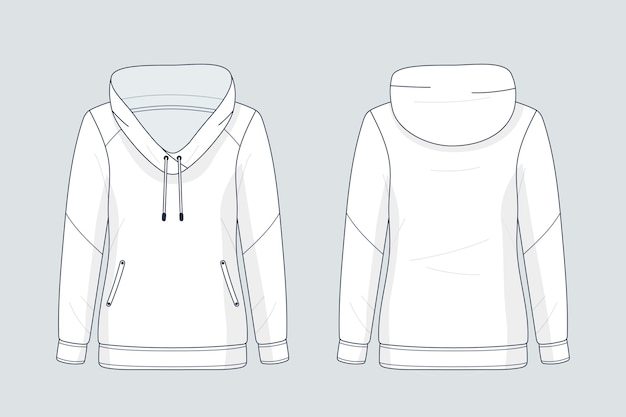 Free vector hand drawn hoodie outline illustration