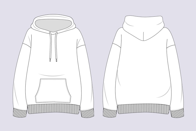 Hand drawn hoodie outline illustration