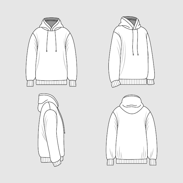 Free Vector hand drawn hoodie  outline illustration