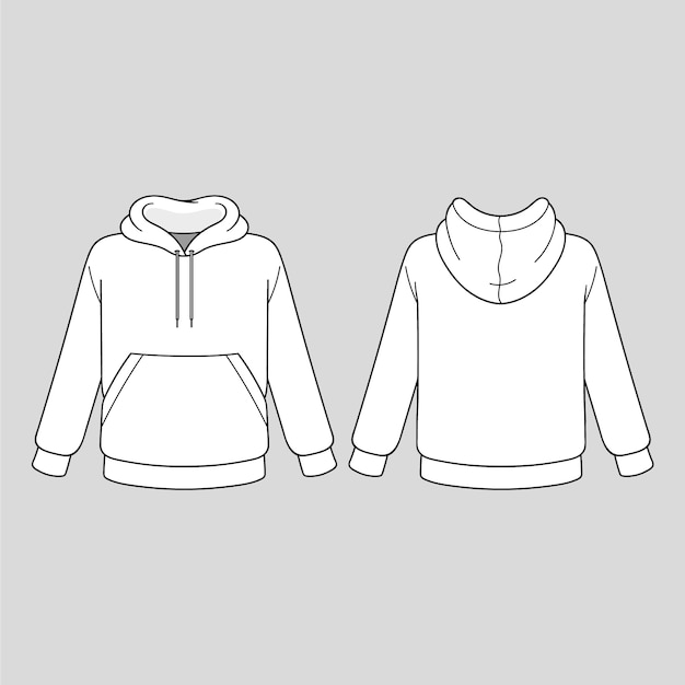 Free Vector hand drawn hoodie outline illustration