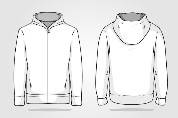 Free Vector hand drawn hoodie outline illustration