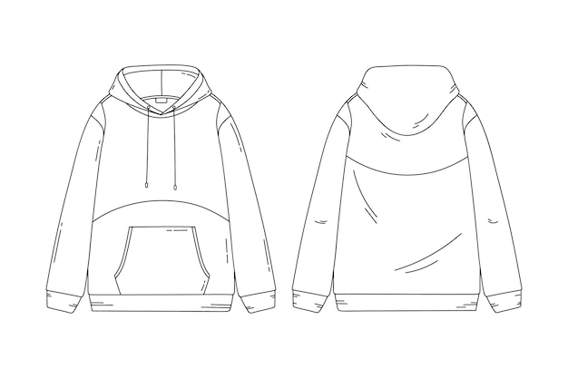 Free vector hand drawn hoodie outline illustration