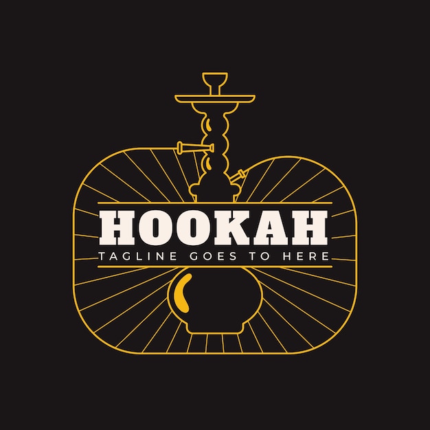 Hand drawn hookah logo design