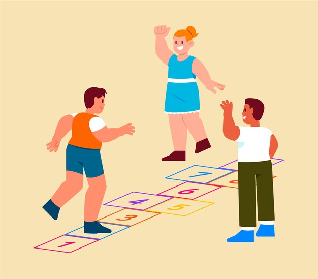 Hand drawn hopscotch illustration