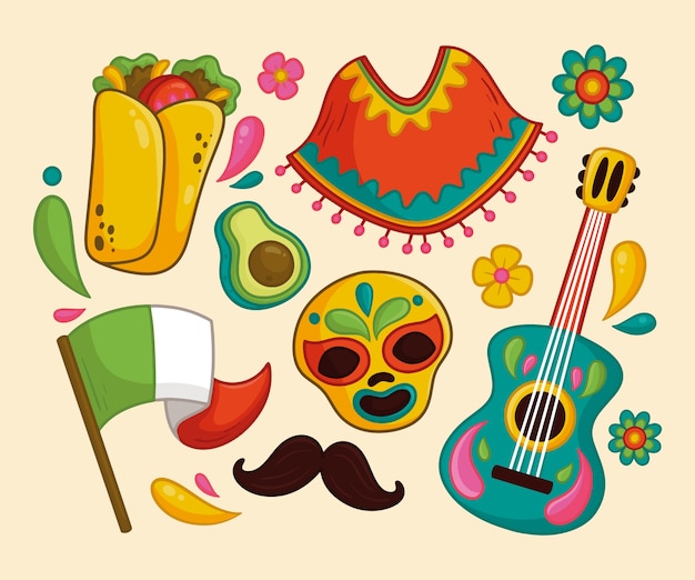 Hand drawn horizontal banner template for cinco de mayo celebration