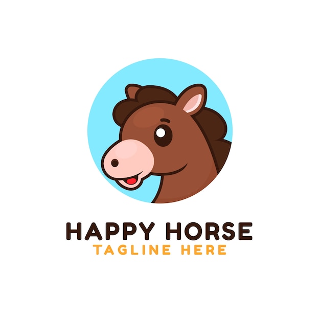 Hand drawn horse logo design