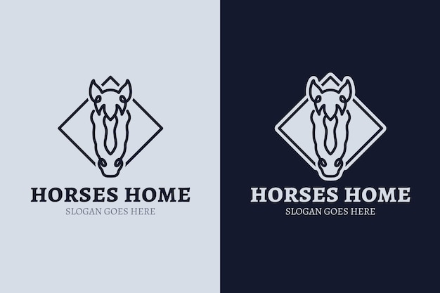 Hand drawn horse logo design