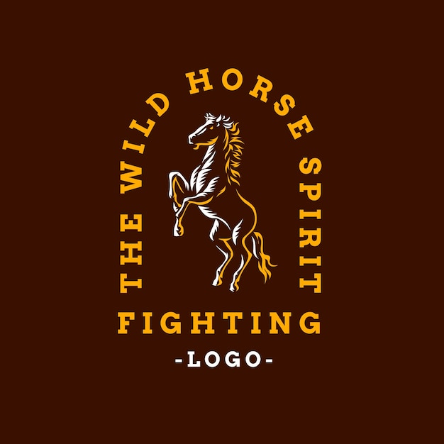 Hand drawn horse logo design