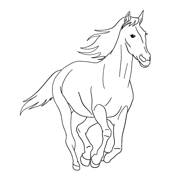 Free Vector hand drawn horse outline illustration