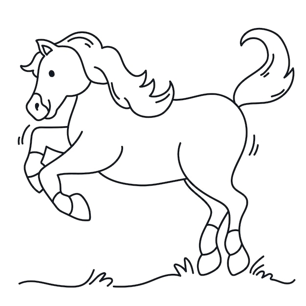 Hand drawn horse outline illustration