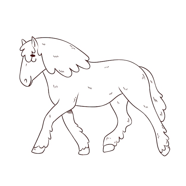 Free Vector hand drawn horse outline illustration