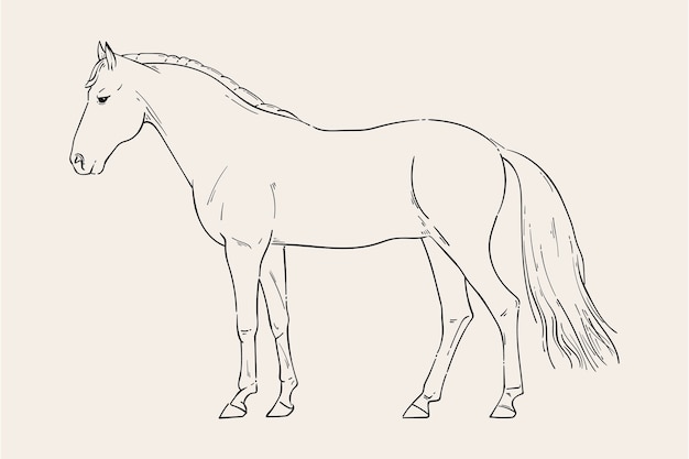 Free Vector hand drawn horse outline illustration