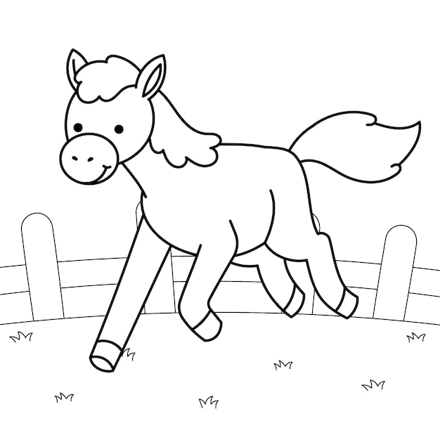 Hand drawn horse outline illustration