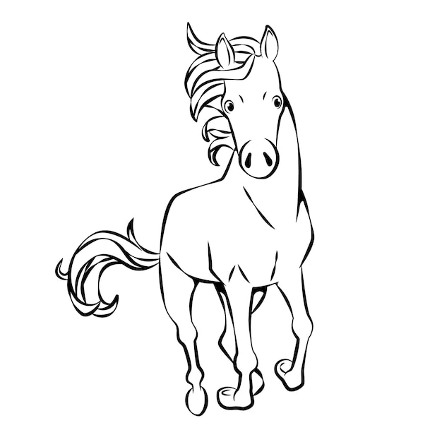 Free vector hand drawn horse outline illustration