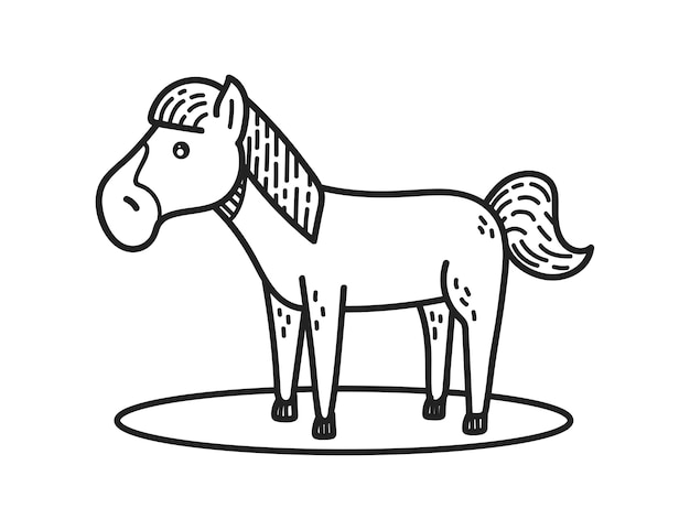 Hand drawn horse outline