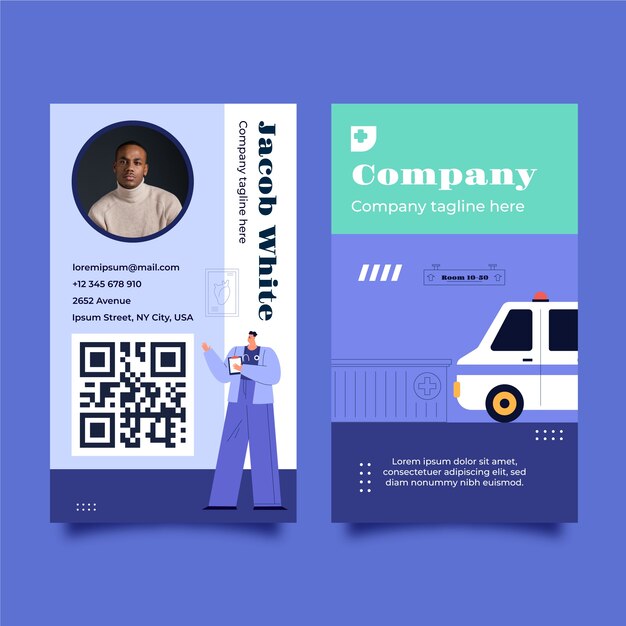 Hand drawn hospital id card template