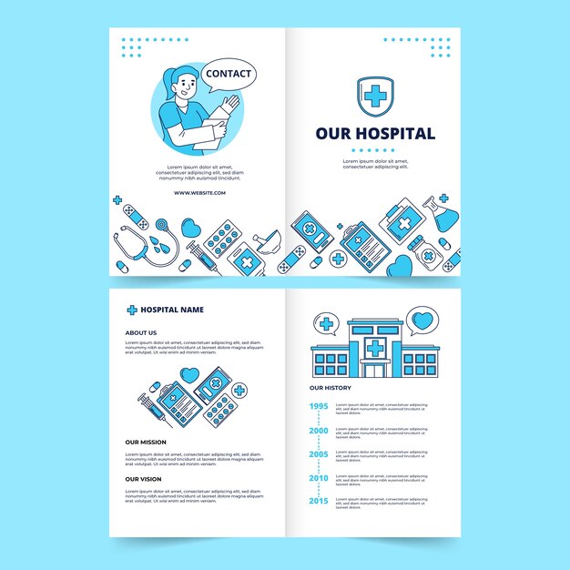 Hand drawn hospital services brochure