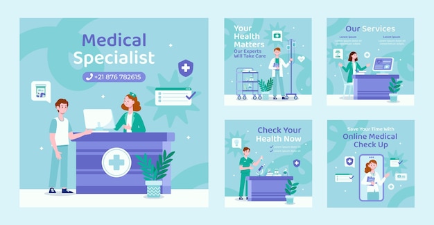 Free Vector hand drawn hospital template