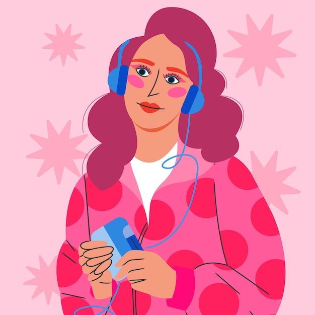 Free Vector hand drawn hot pink illustration