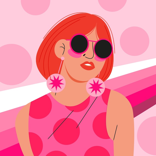 Free vector hand drawn hot pink illustration