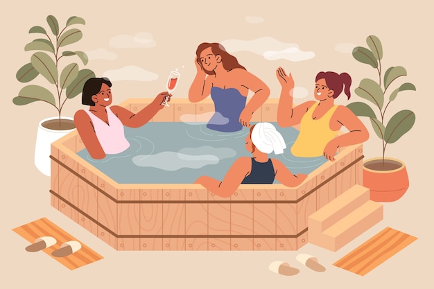 Free Vector hand drawn hot tub illustration