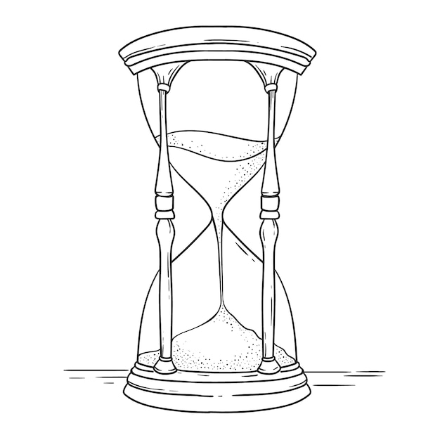 Free Vector hand drawn hourglass drawing illustration