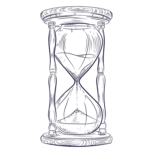 Free Vector hand drawn hourglass drawing illustration