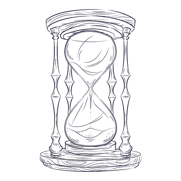 Hand drawn hourglass drawing illustration