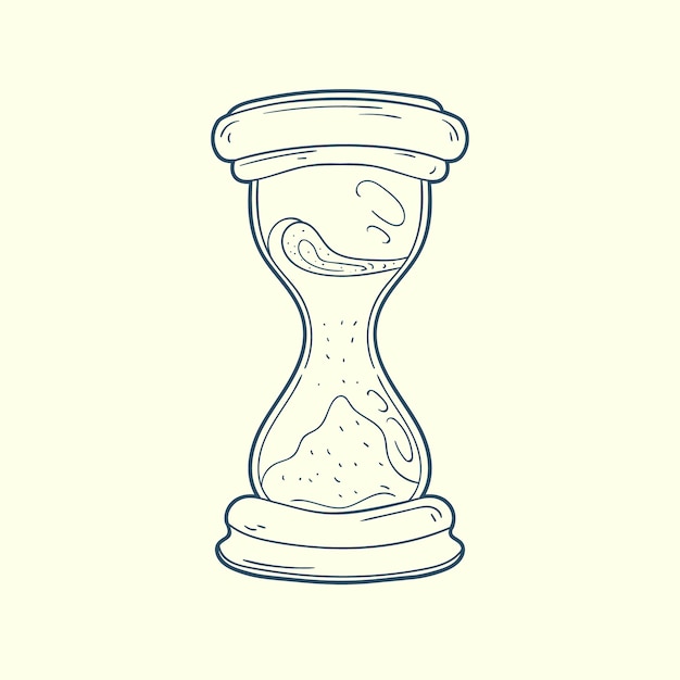 Free Vector hand drawn hourglass drawing illustration