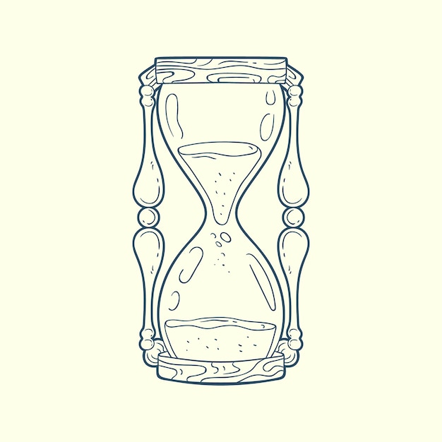 Hand drawn hourglass drawing illustration