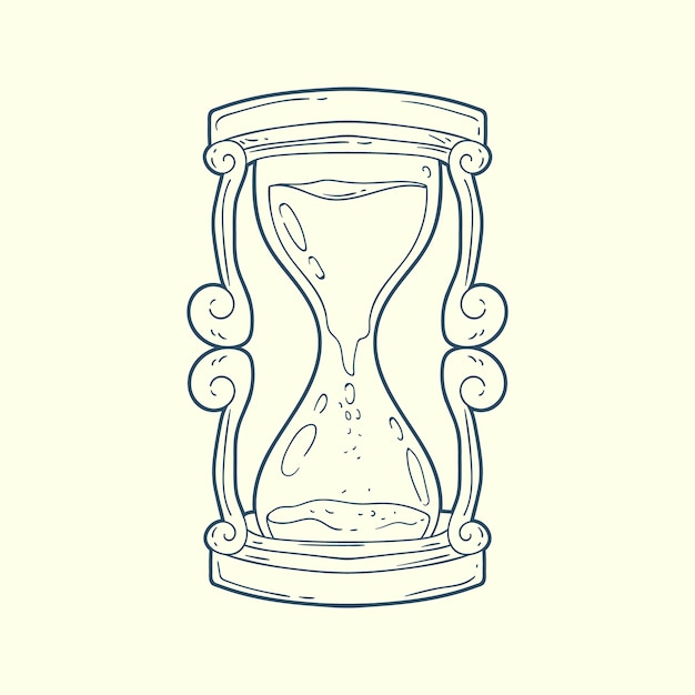 Free Vector hand drawn hourglass drawing illustration