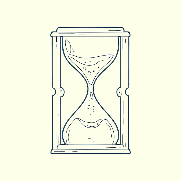 Hand drawn hourglass drawing illustration