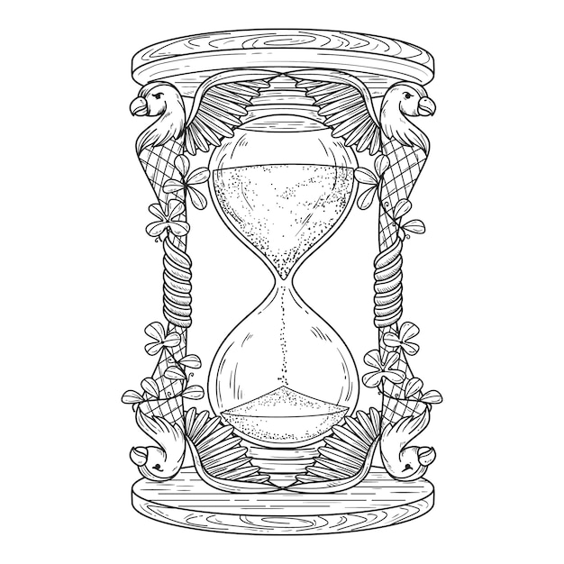 Free Vector hand drawn hourglass drawing illustration