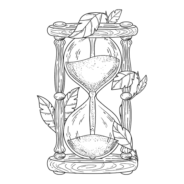 Free vector hand drawn hourglass drawing illustration