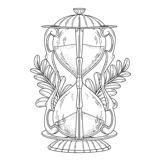 Free vector hand drawn hourglass drawing illustration