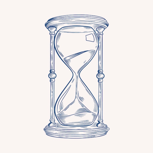 Free Vector hand drawn hourglass drawing illustration