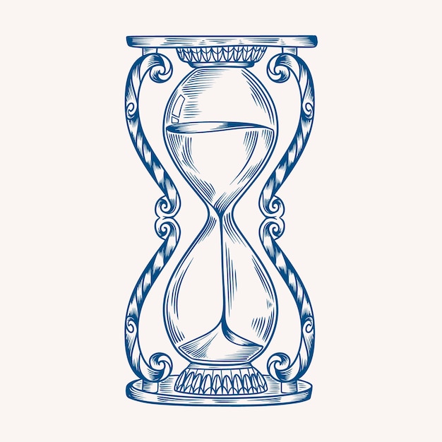 Free vector hand drawn hourglass drawing illustration