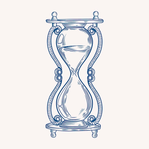 Free vector hand drawn hourglass drawing illustration