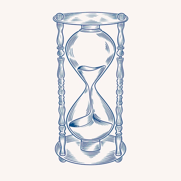 Free Vector hand drawn hourglass drawing illustration