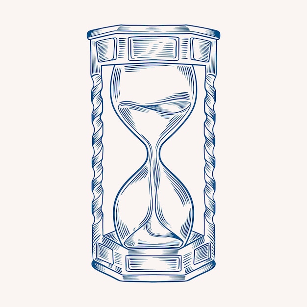 Free vector hand drawn hourglass drawing illustration