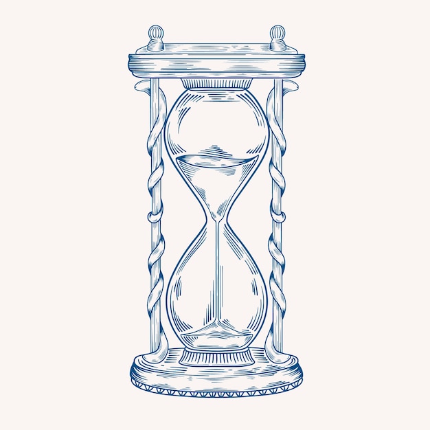 Hand drawn hourglass drawing illustration