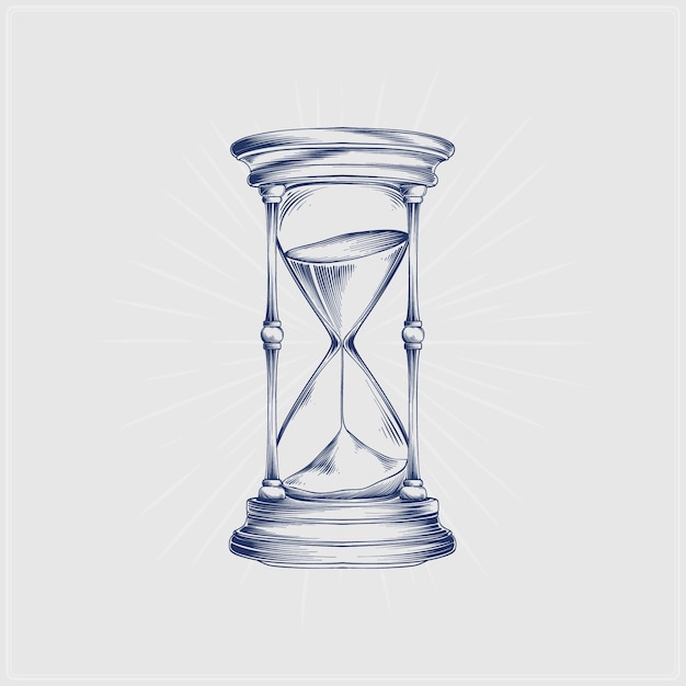 Free Vector hand drawn hourglass drawing illustration