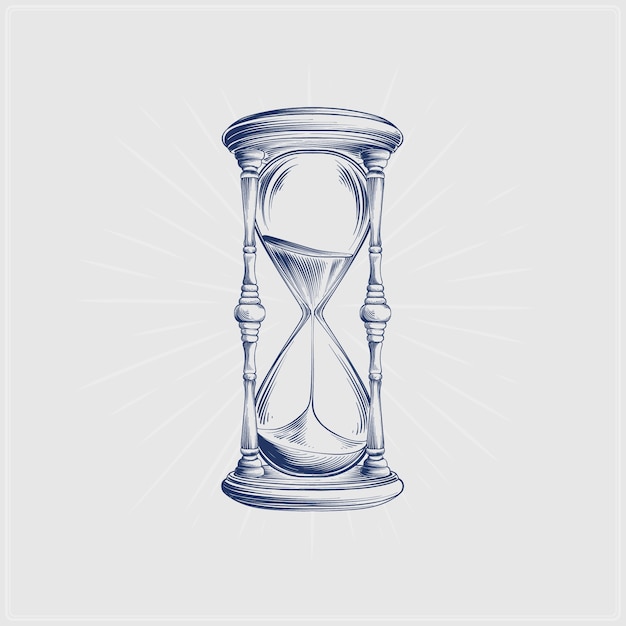 Hand drawn hourglass drawing illustration