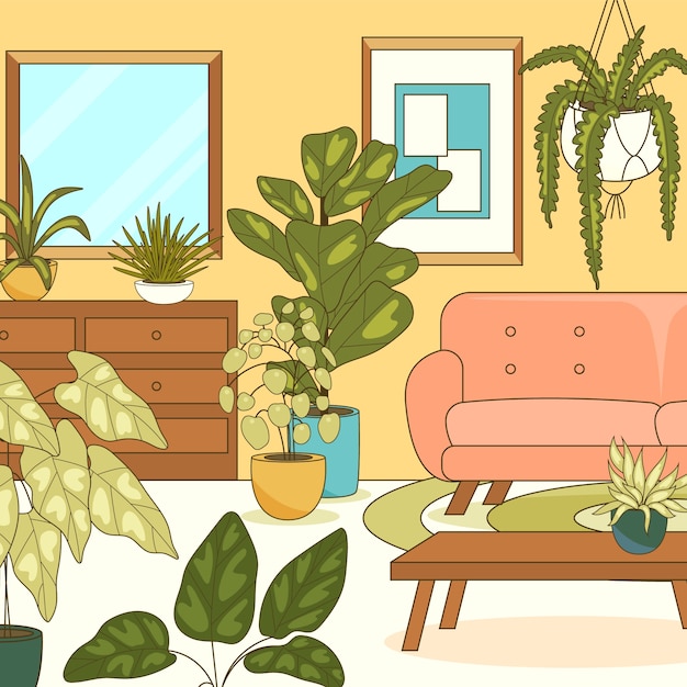 Free Vector hand drawn house plants illustration